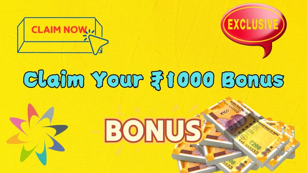 illustration text ' Claim Your ₹1000 Bonus'