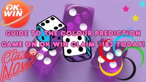 illustration text 'Your Complete Guide to the Colour Prediction Game on OK Win: Claim ₹183 Today!'