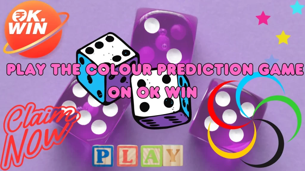 illustration text 'play the colour prediction game on ok win'