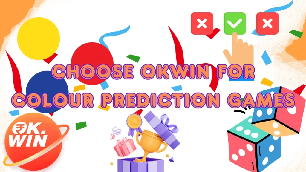 illustration text 'choose ok win colour prediction game'